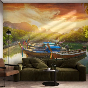 Tapet Premium Sand - Înainte de o zi plină - Peisaj, Tailanda, Mare - 100x70 cm