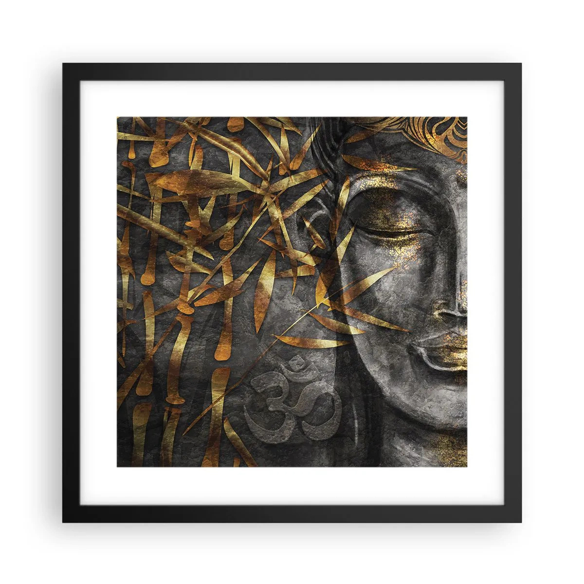 Poster în ramă neagră - Simțiți pacea - 40x40 cm