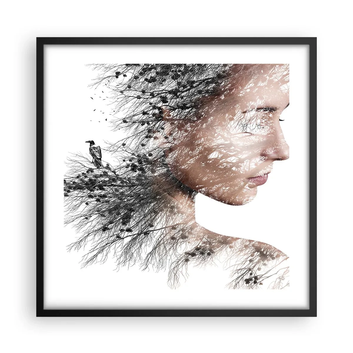 Poster în ramă neagră - Spiritul pădurii - 50x50 cm
