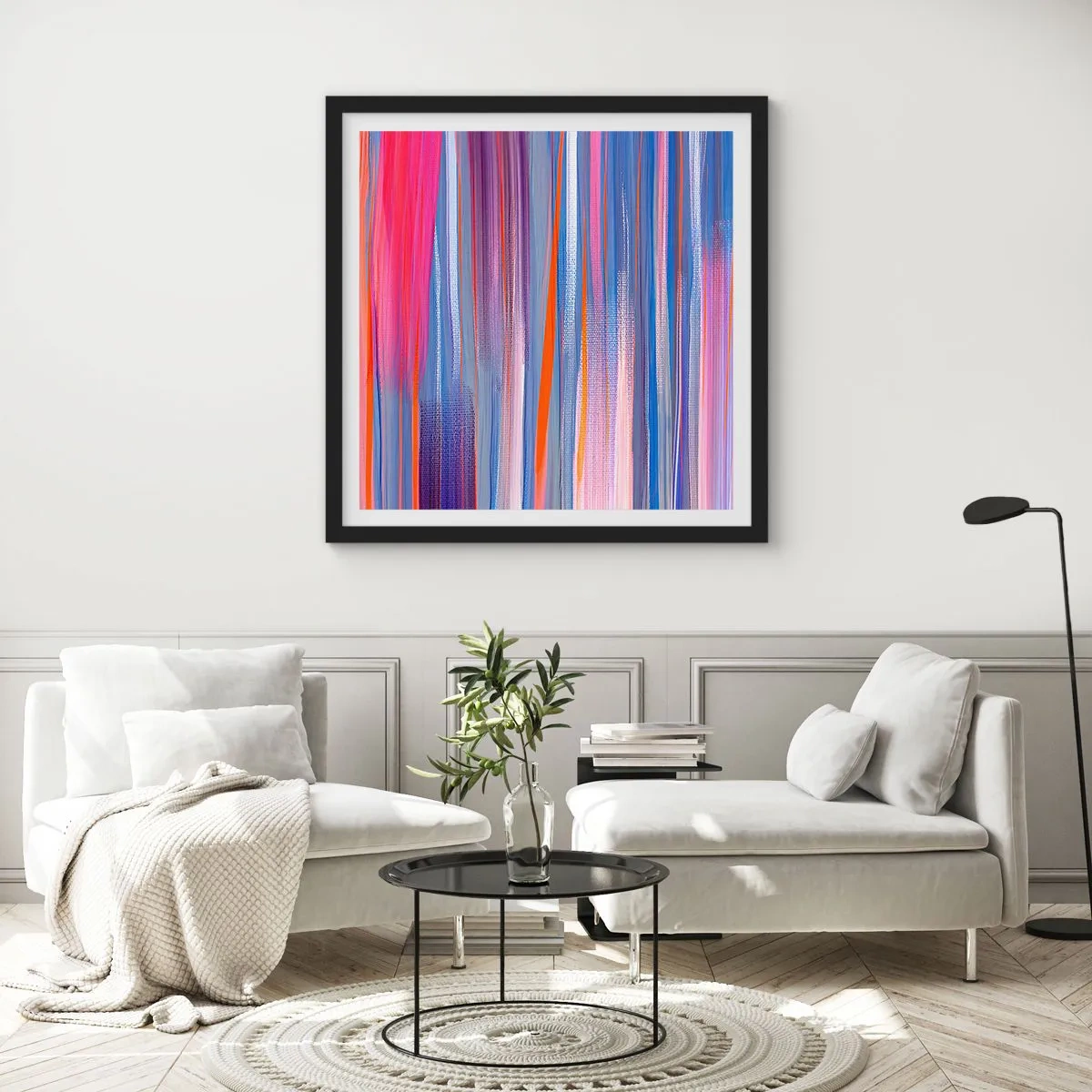 Poster în ramă neagră - Să intrăm în curcubeu - 30x30 cm