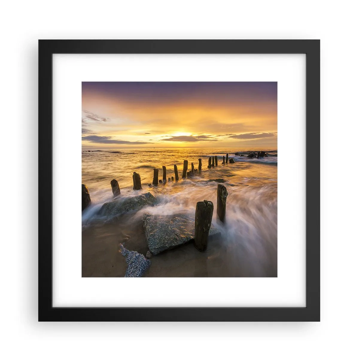 Poster în ramă neagră - Frumusețe brută a mării - 30x30 cm