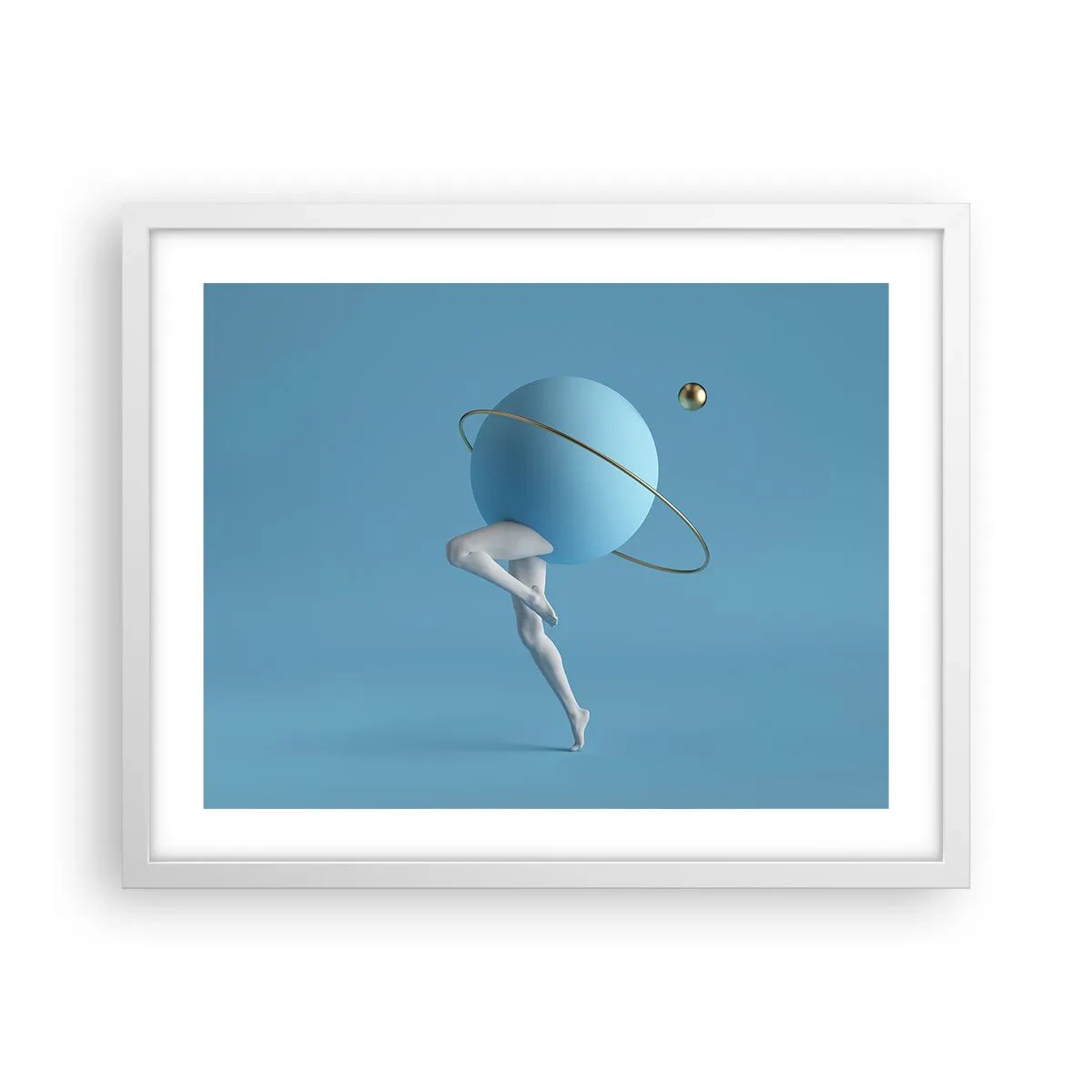 Poster în ramă albă - Și planetele o iau razna - 50x40 cm