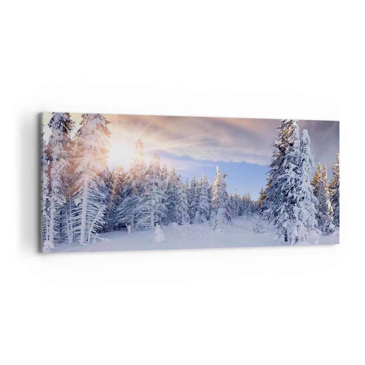 Tablou pe pânză - Spectacolul naturii înzăpezite - 120x50 cm