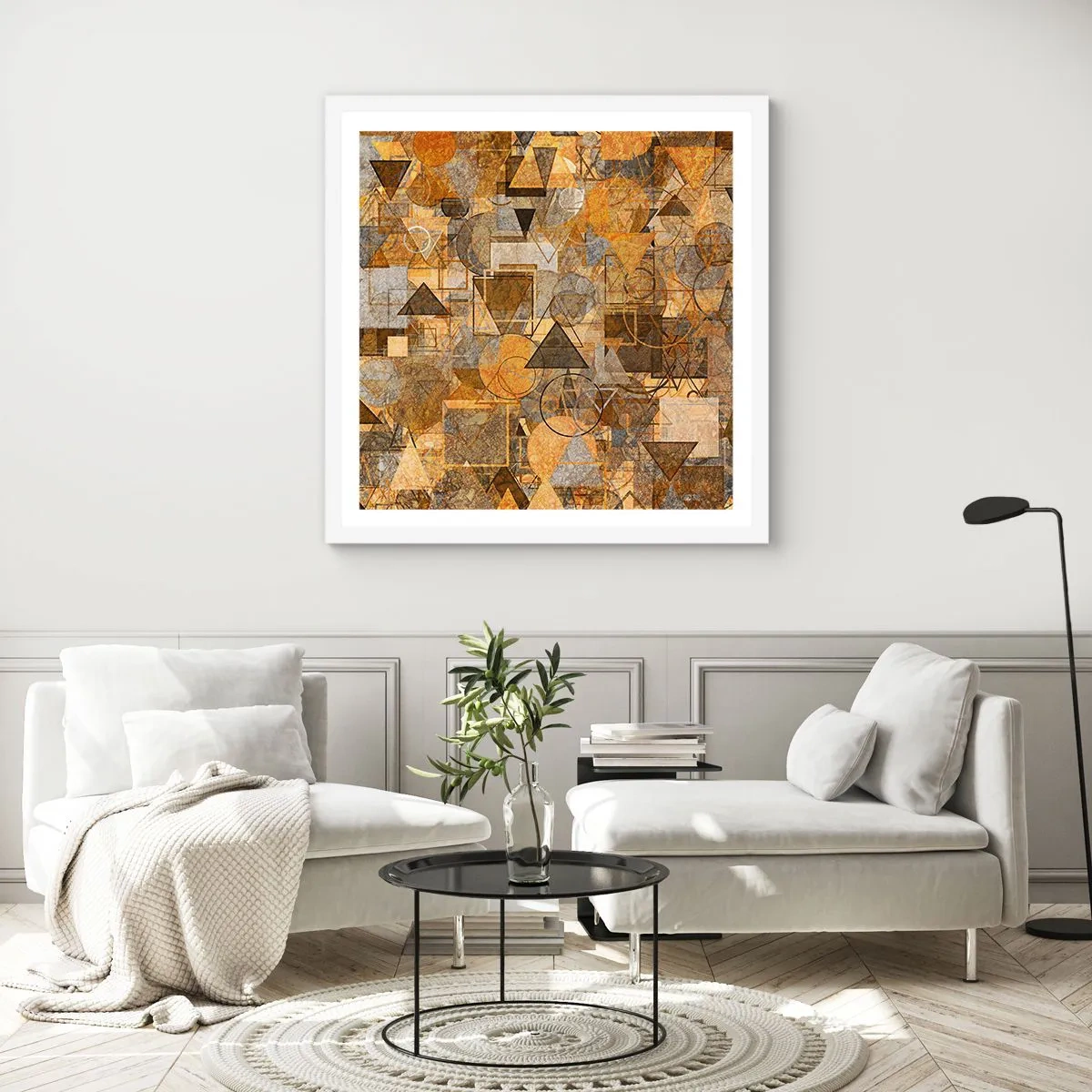 Poster în ramă albă - Lumea băgată în formă - 50x50 cm