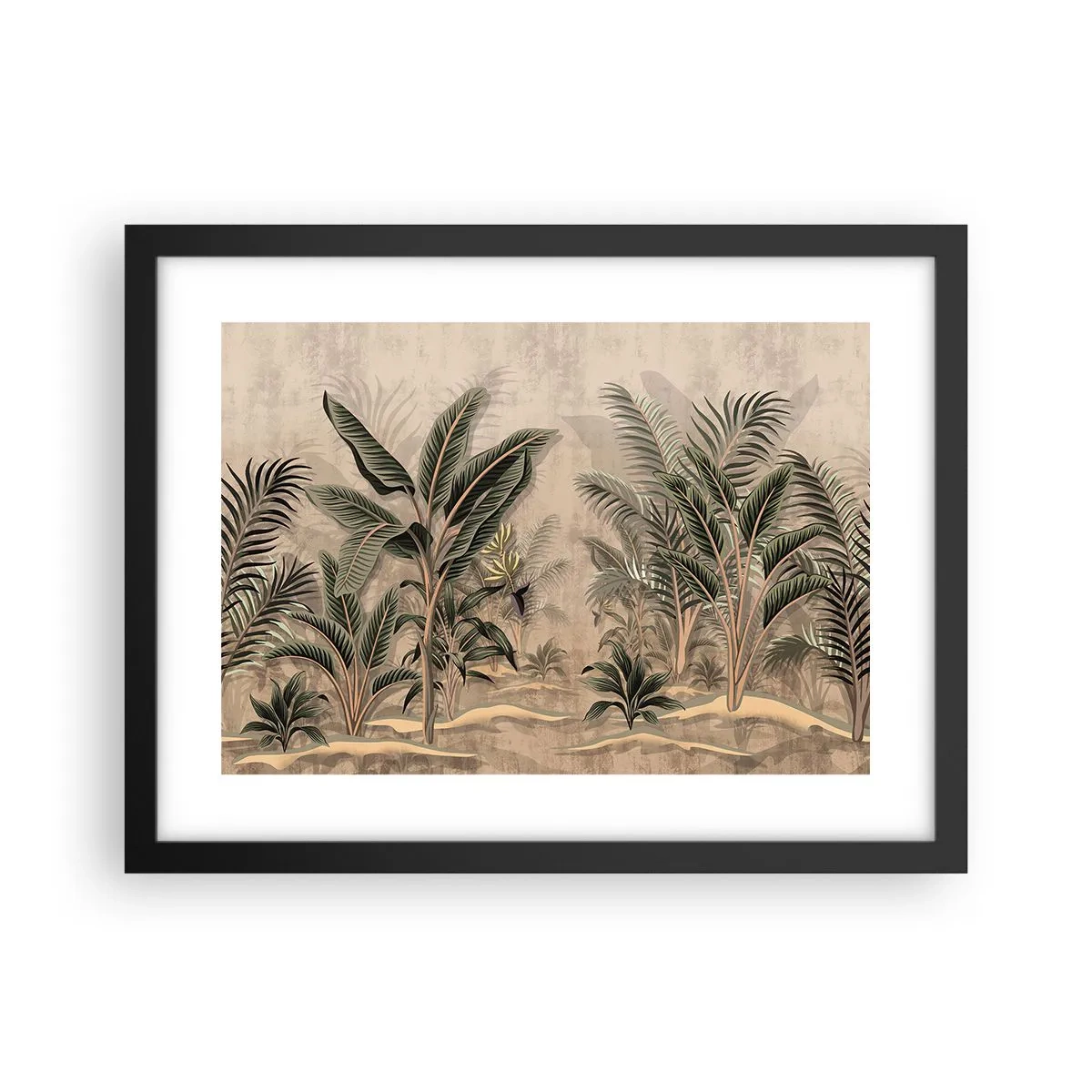 Poster în ramă neagră - Gravură în stil colonial - 40x30 cm