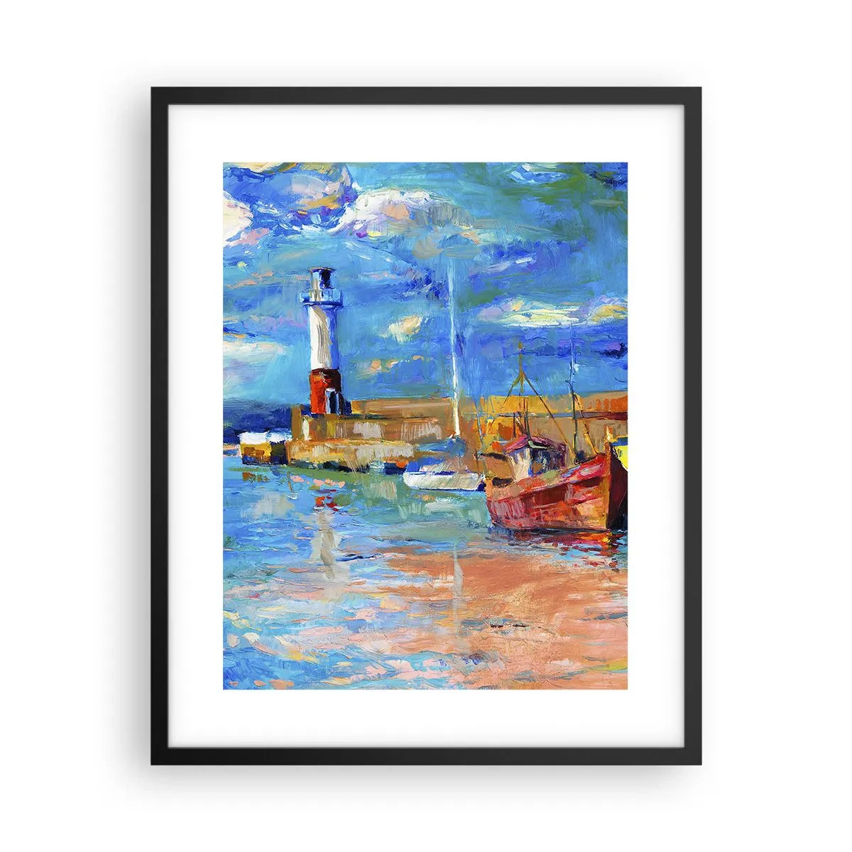 Poster în ramă neagră - După-amiază în golful de curcubeu - 40x50 cm