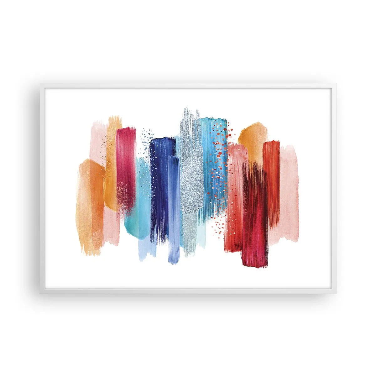 Poster în ramă albă - Sus și jos  - 100x70 cm