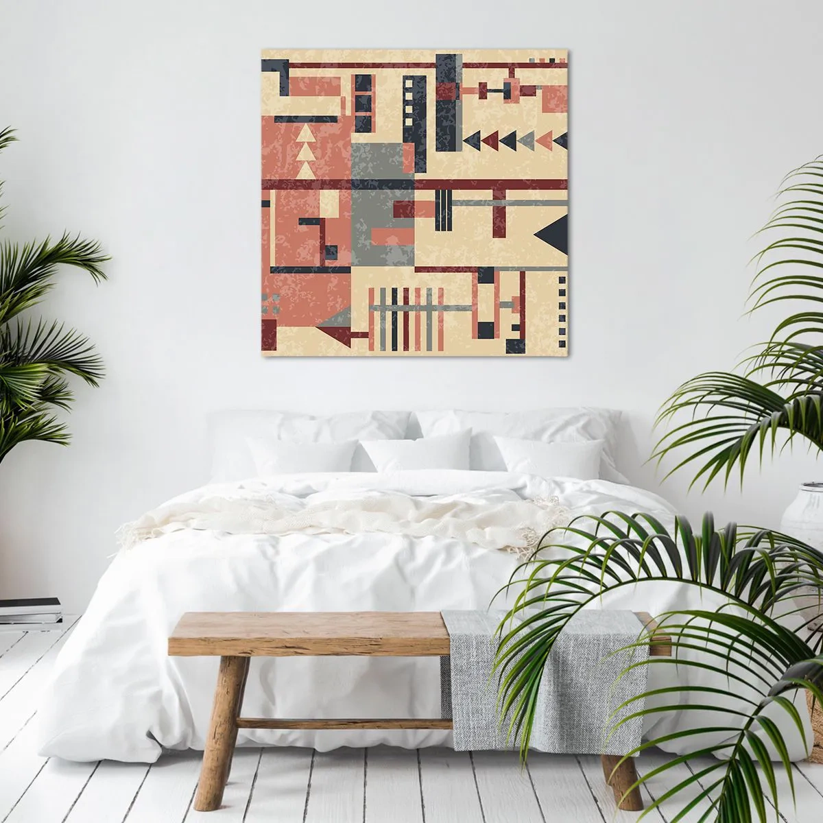 Tablou pe pânză - Combinație de verticale și orizontale - 70x70 cm