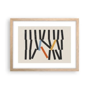 Poster în ramă de stejar deschis - Domino - compoziție - 40x30 cm