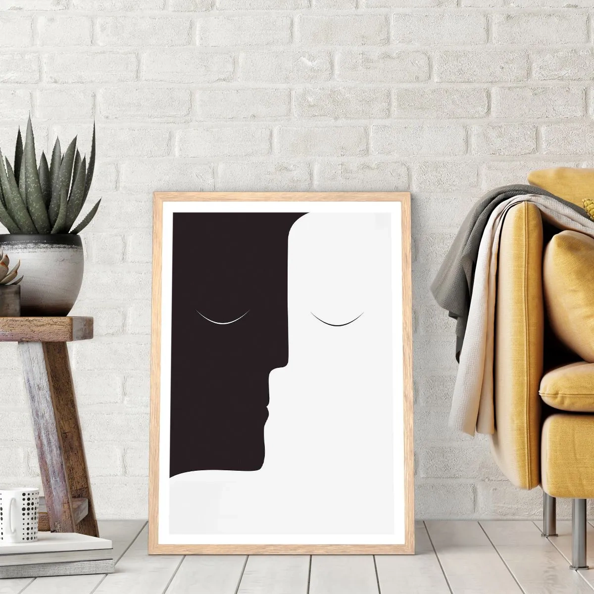 Poster în ramă de stejar deschis - Unitatea contrariilor - 30x40 cm