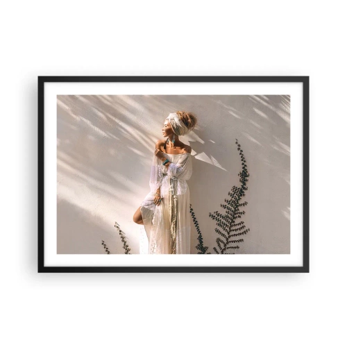 Poster în ramă neagră - Soarele și fata - 70x50 cm