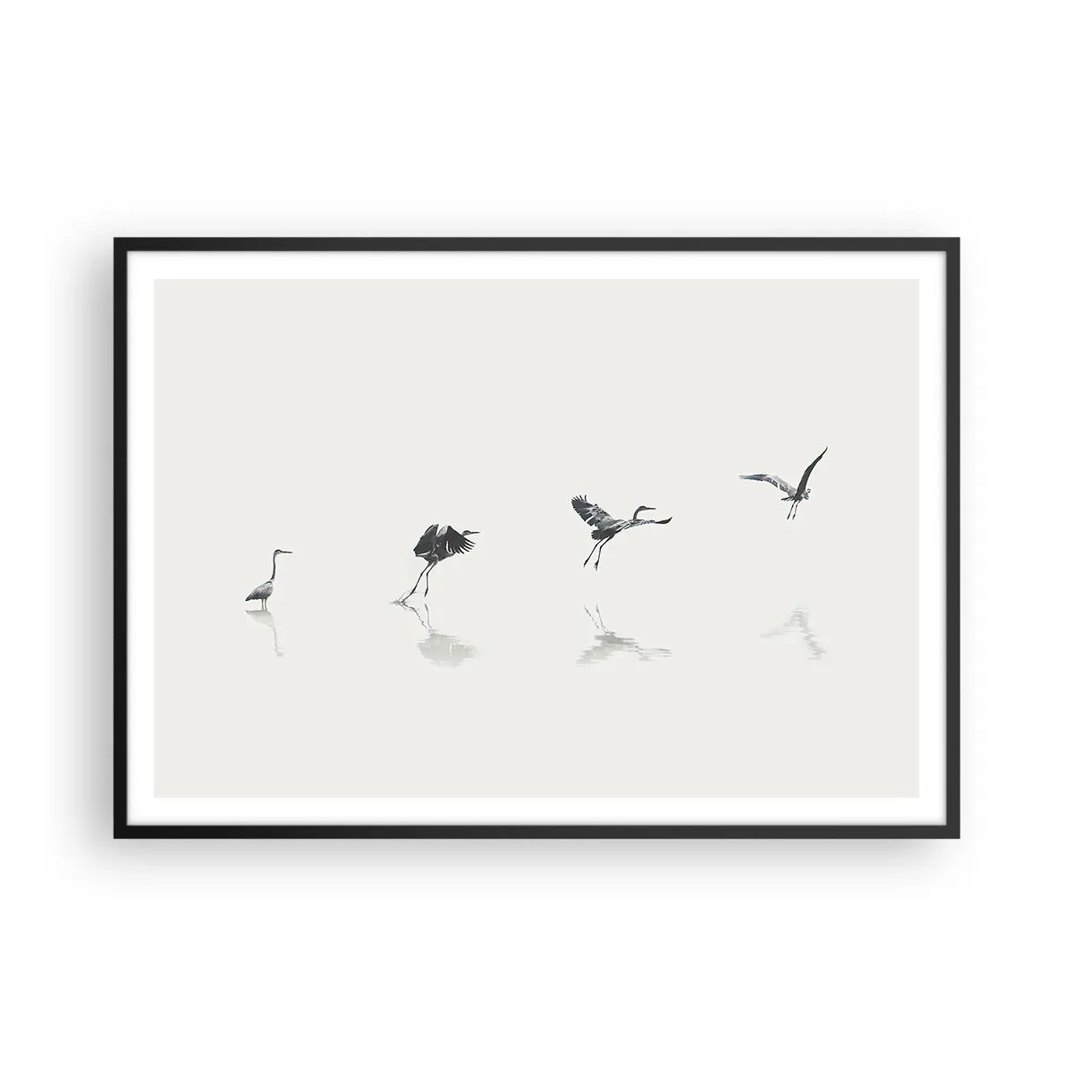 Poster în ramă neagră - Patru pași simpli - 100x70 cm