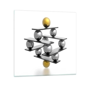 Tablou pe sticlă - Balanța aur-argint - 40x40 cm