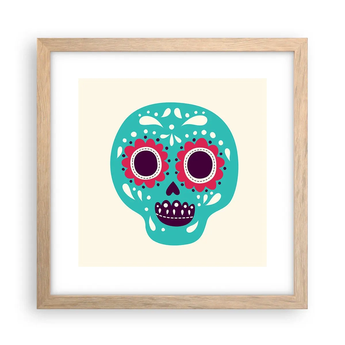 Poster în ramă de stejar deschis - Viața - distracție până la moarte - 30x30 cm