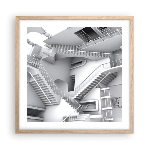 Poster în ramă de stejar deschis - Paradoxurile spațiului - 50x50 cm