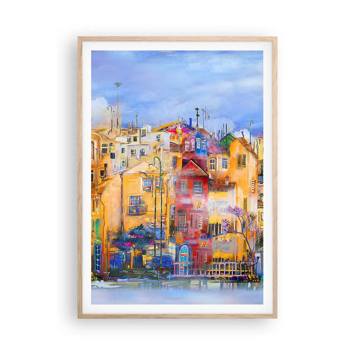 Poster în ramă de stejar deschis - Suntem împreună - 70x100 cm