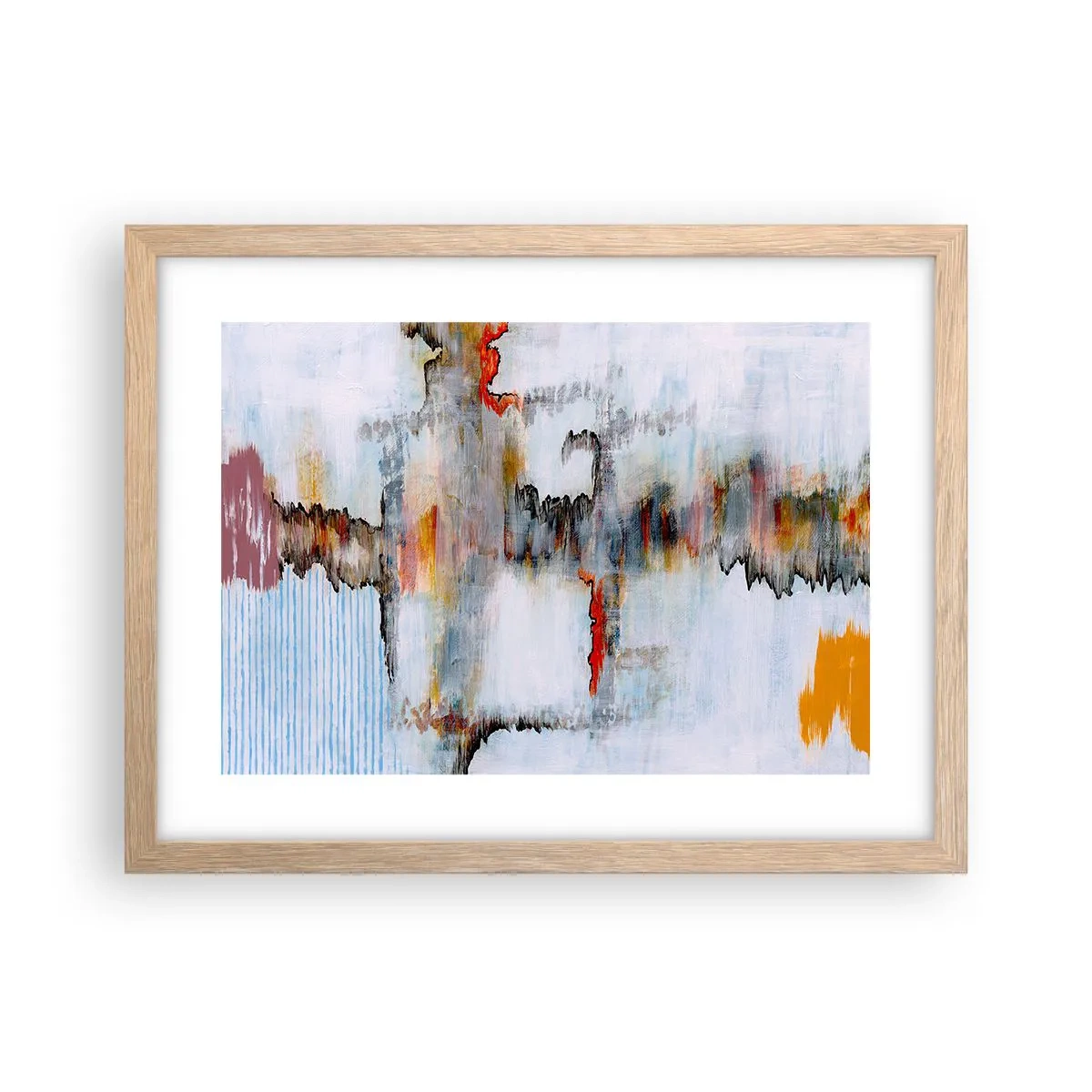Poster în ramă de stejar deschis - Cu bățul pe apă - 40x30 cm