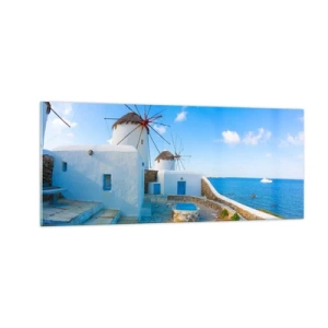 Tablou pe sticlă - Vânt albastru dinspre mare - 100x40 cm