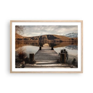 Poster în ramă de stejar deschis - Peisaj în tăcere - 70x50 cm