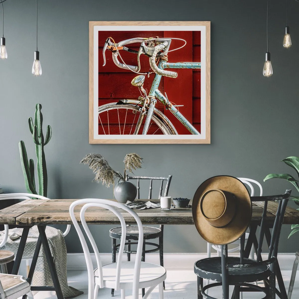 Poster în ramă de stejar deschis - Creat pentru victorie - 40x40 cm