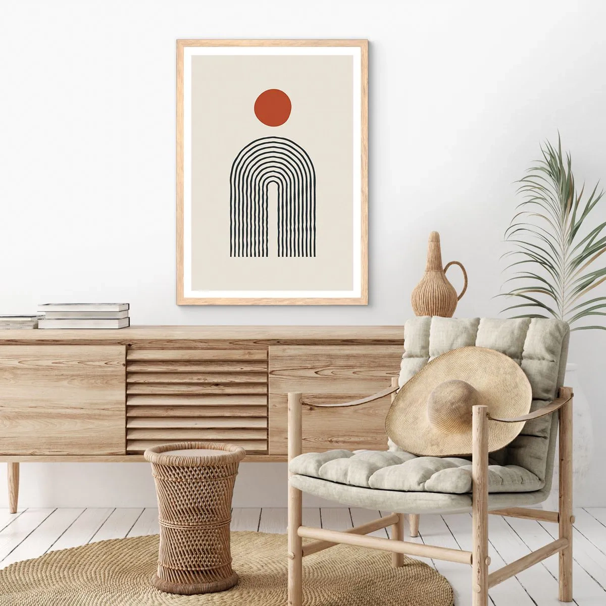 Poster în ramă de stejar deschis - Magnetismul formelor și al culorilor - 50x70 cm