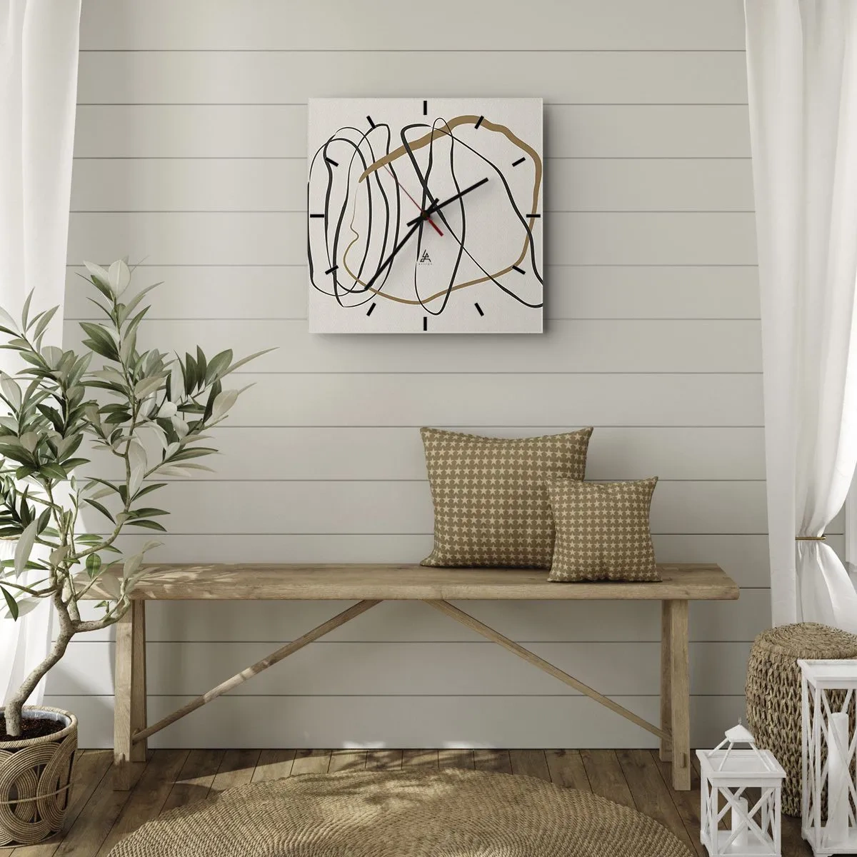 Ceas de perete - Ceas pe sticlă - Compoziție - Dans posesiv - 30x30 cm