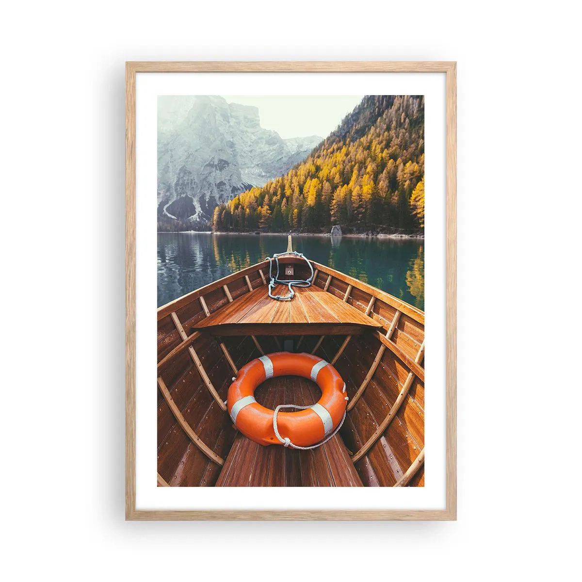 Poster în ramă de stejar deschis - Excursie pe munte - 50x70 cm