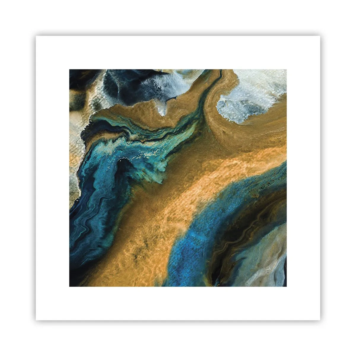 Poster - Albastru - galben - influență reciprocă - 30x30 cm