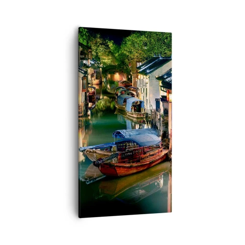 Tablou pe pânză - O seară pe o stradă chinezească - 55x100 cm