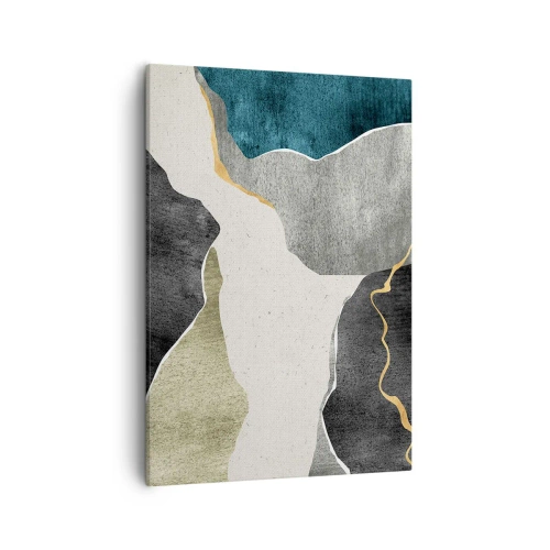 Tablou pe pânză - Compoziție mozaic cu fir de aur - 50x70 cm