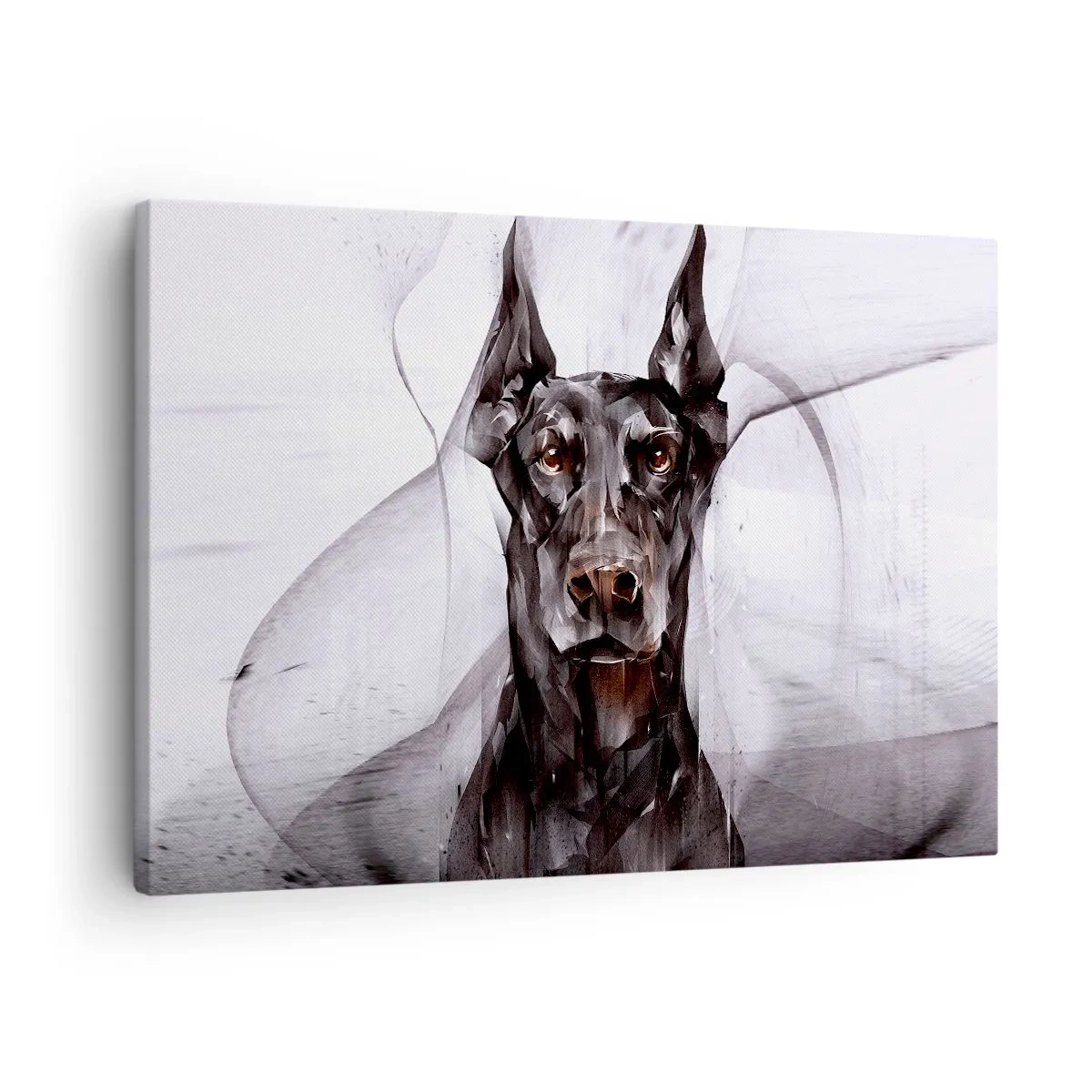 Tablou pe pânză Canvas - Portret abstract al unui câine într-o abordare artistică - 70x50cm - Născut cu noblețe - Decorațiune modernă pentru perete pentru living și dormitor ARTTOR