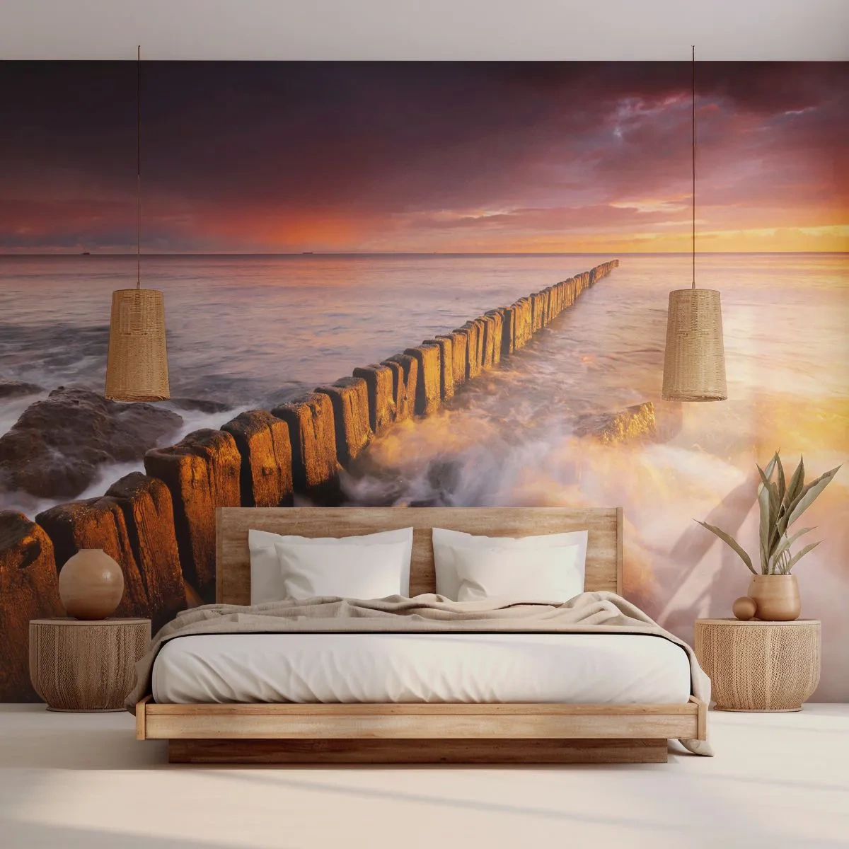 Tapet Premium Sand - Blândețea valurilor - Peisaj, Apus de soare, Marea Baltica - 100x70 cm