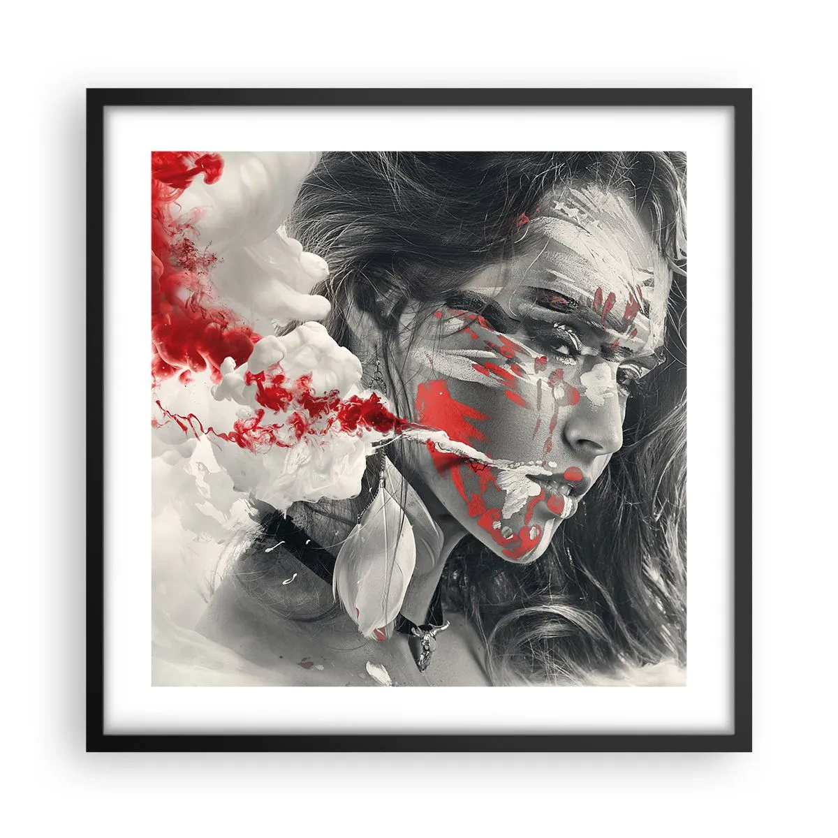Poster în ramă neagră - În aburul absurdului - 50x50 cm