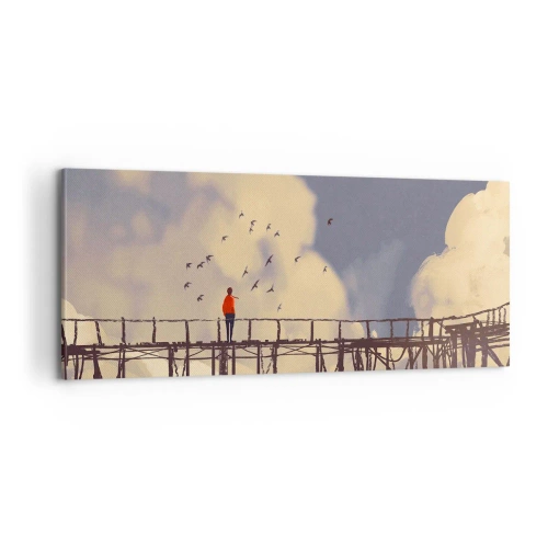 Tablou pe pânză - Dorință albastră - 100x40 cm