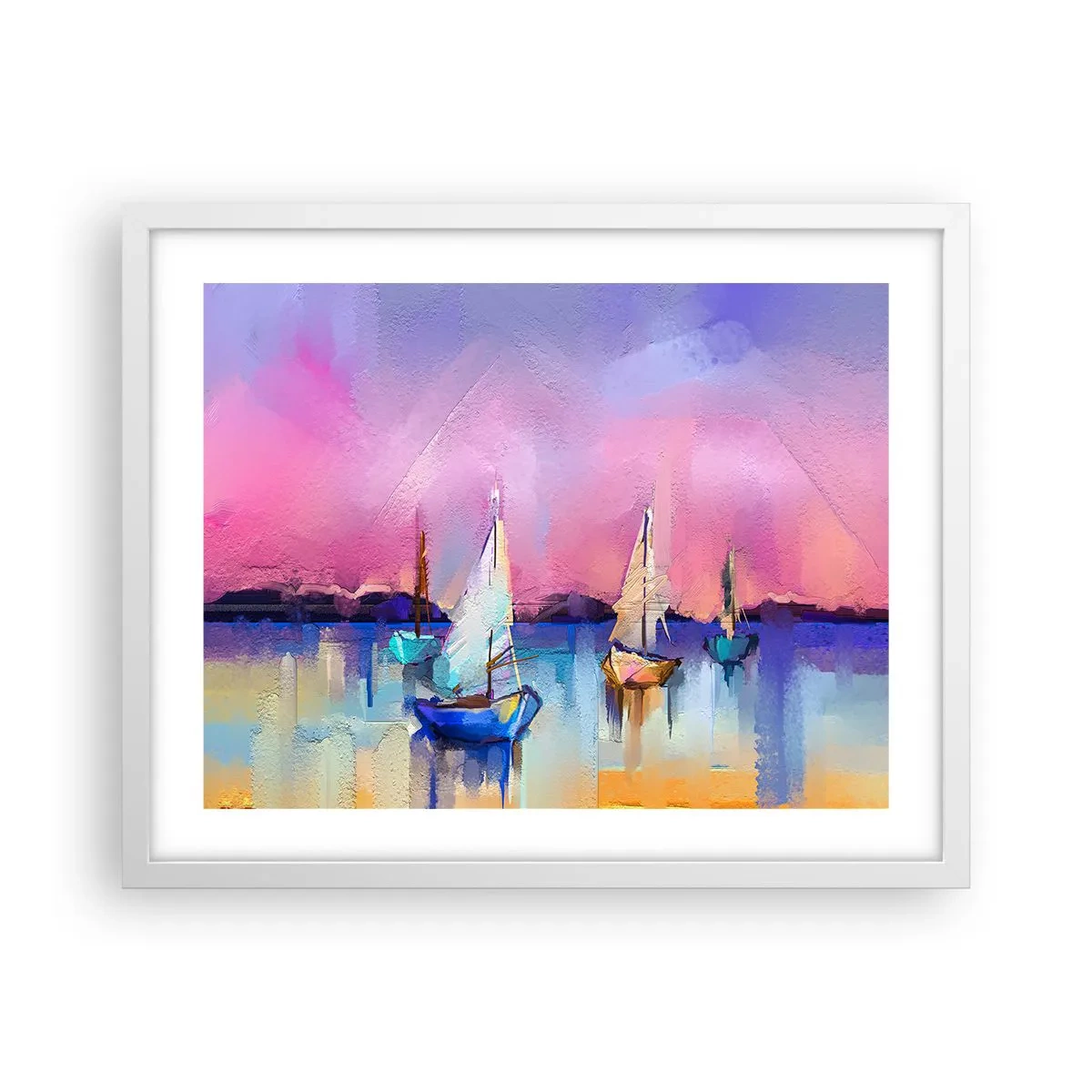 Poster în ramă albă - Direcția: ape largi - 50x40 cm