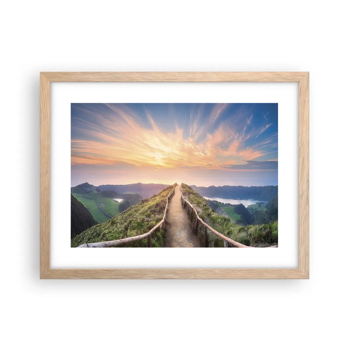 Poster în ramă de stejar deschis - Aproape de cer - 40x30 cm