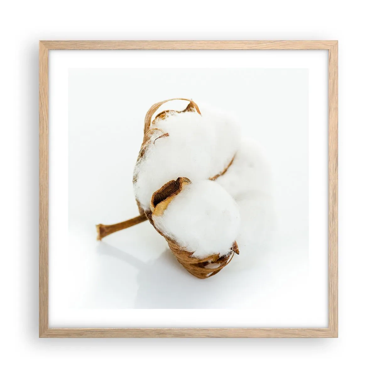 Poster în ramă de stejar deschis - Moale prin natură - 50x50 cm