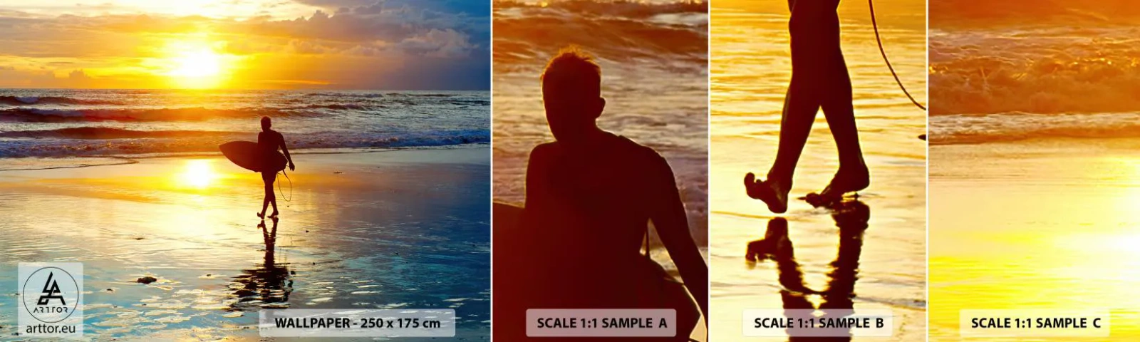 Mostră tapet autocolant Deluxe Sticker - Întoarcerea războinicului - Sport, Surfing, Indonezia - 100x30 cm