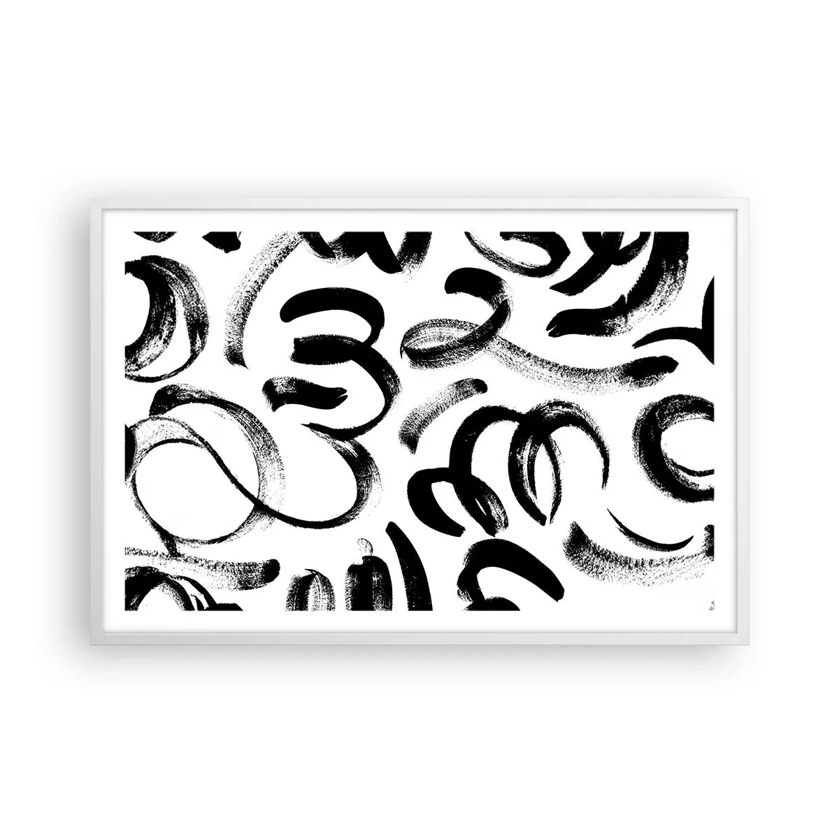 Poster în ramă albă - Negru pe alb - 91x61 cm