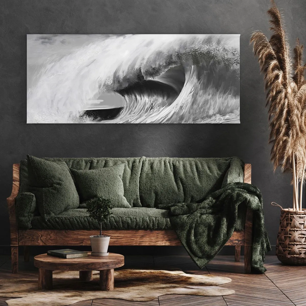Tablou pe pânză - Mânia oceanului - 100x40 cm
