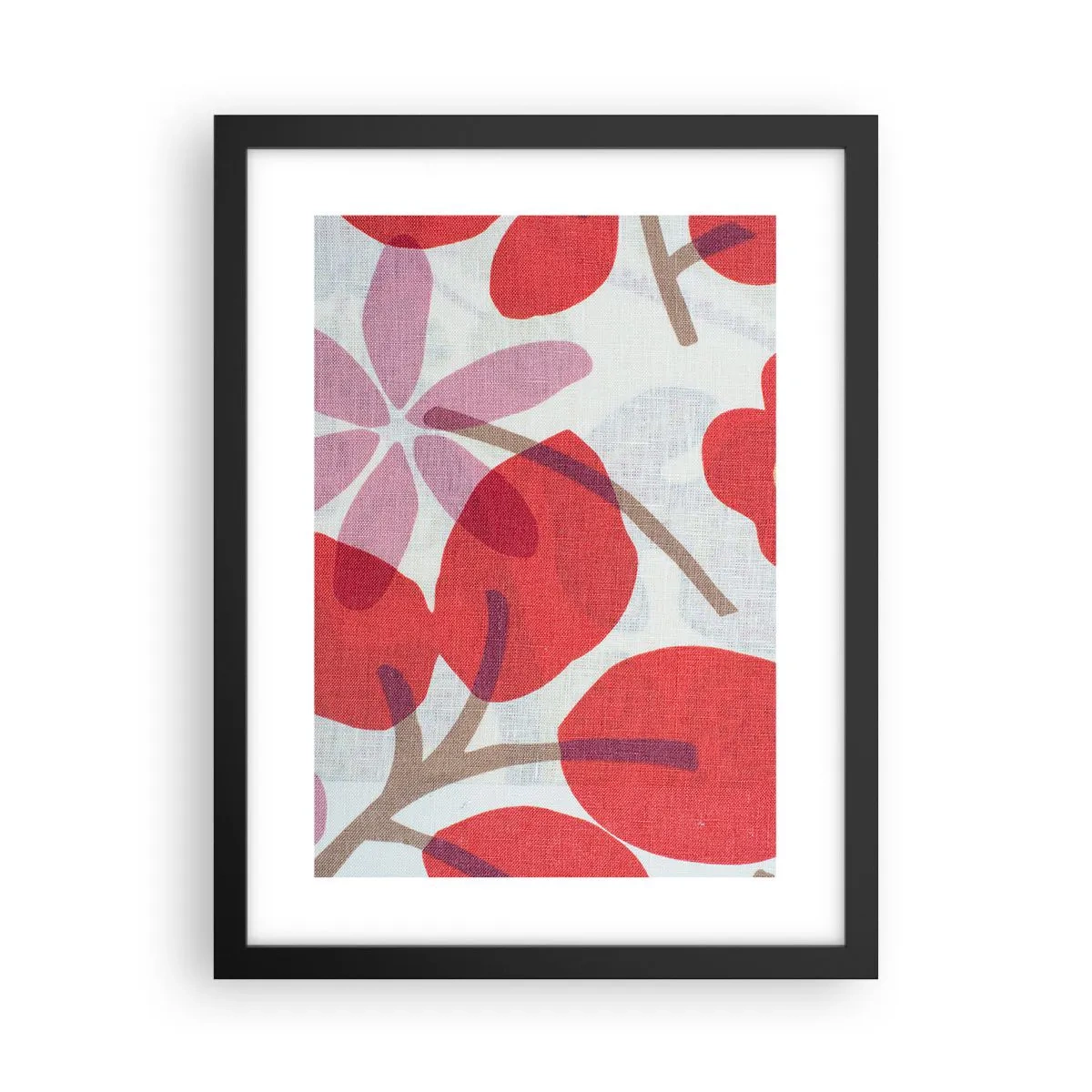 Poster în ramă neagră - Aranjament floral în roz - 30x40 cm