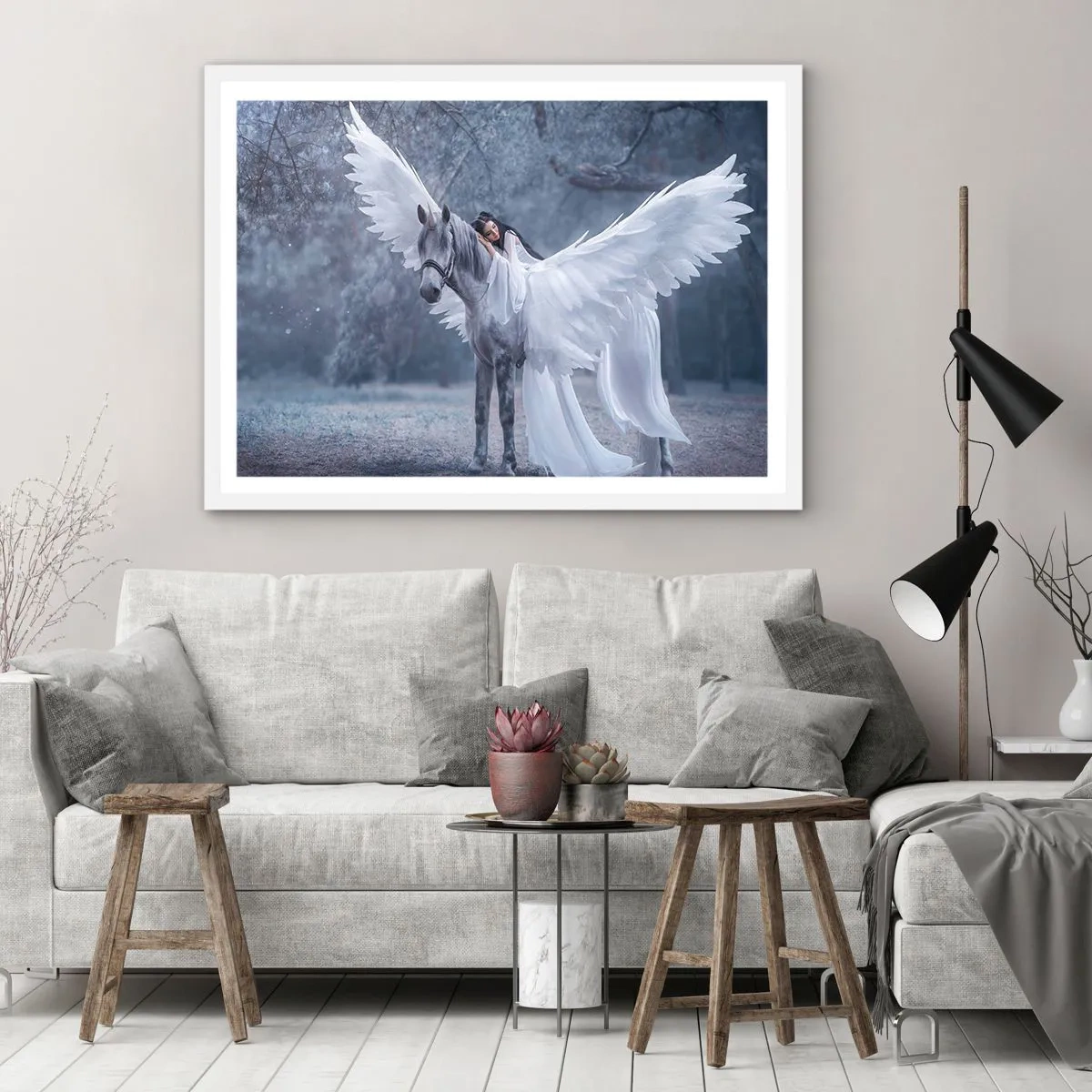 Poster în ramă albă - Moment inspirat - 50x40 cm