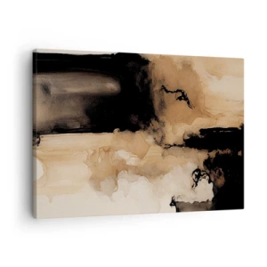 Tablou pe pânză Canvas - Compoziție abstractă în nuanțe de maro și negru - 70x50cm - O abstractizare intrigantă - Decorațiune modernă pentru perete pentru living și dormitor ARTTOR