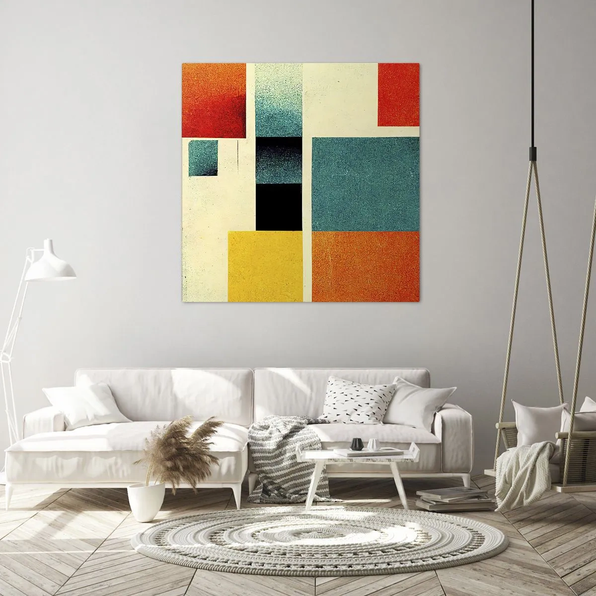 Tablou pe pânză - Abstracție geometrică - energie bună - 30x30 cm