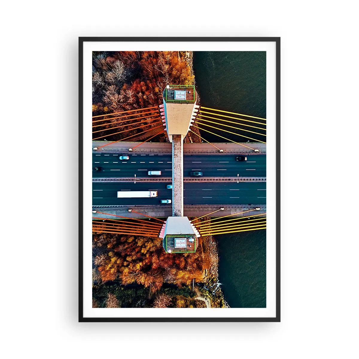 Poster în ramă neagră - Din pădure spre apă - 70x100 cm