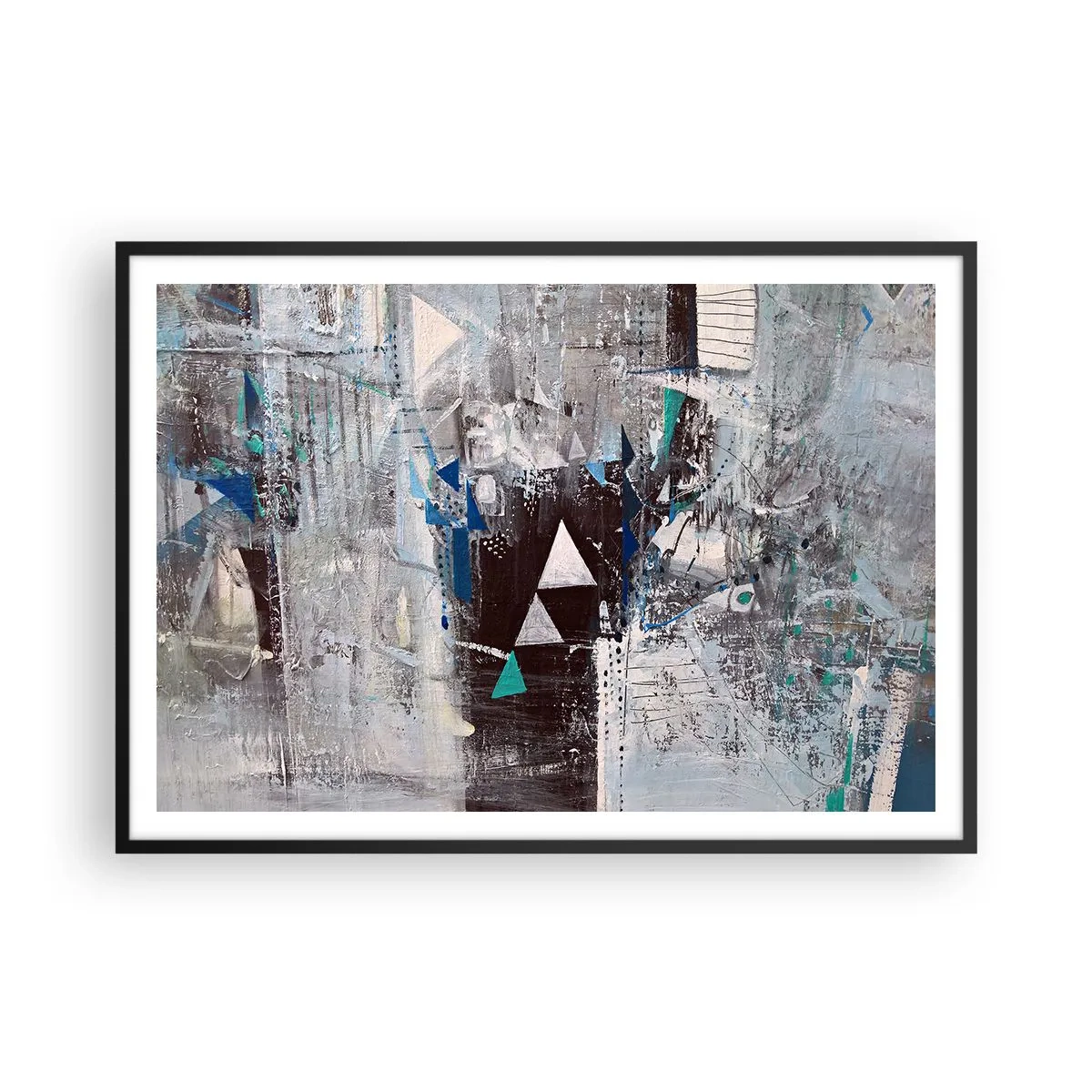 Poster în ramă neagră - Ordinea superioară a triunghiurilor - 100x70 cm