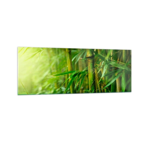 Tablou pe sticlă - Cunoașteți verdeața în sine - 140x50 cm