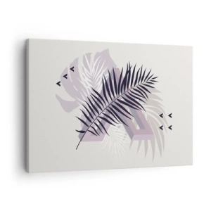 Tablou pe pânză Canvas - O compoziție minimalistă cu frunze și forme geometrice - 70x50cm - Umbra unei umbre - Decorațiune modernă pentru perete pentru living și dormitor ARTTOR
