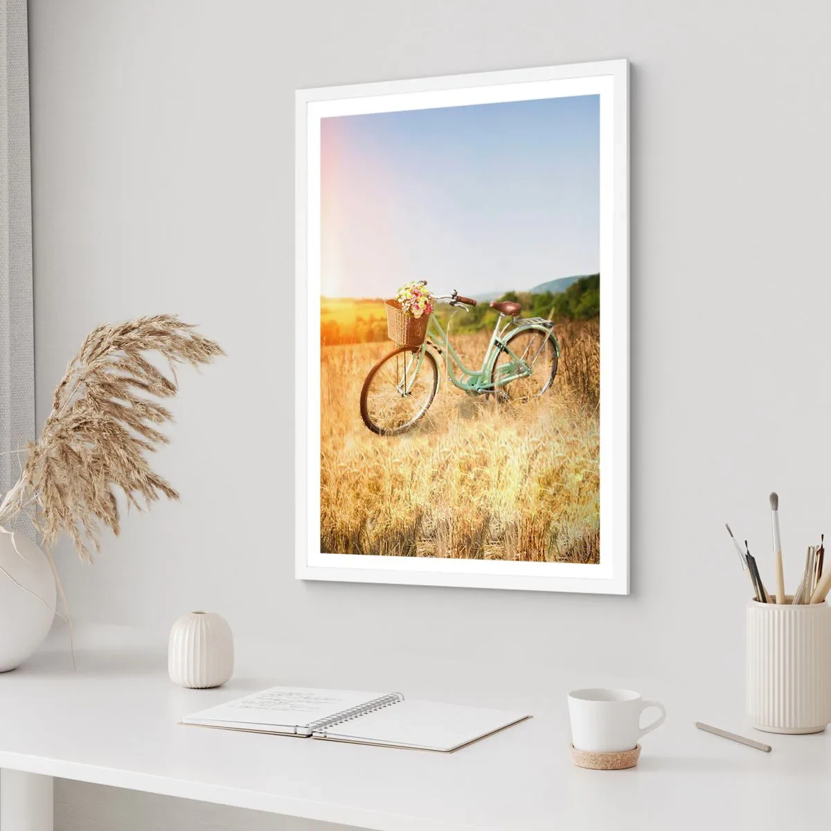 Poster în ramă albă - Mă odihnesc aici un pic - 30x40 cm