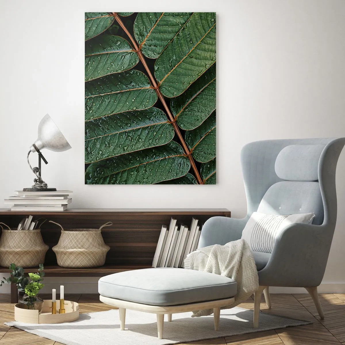 Tablou pe sticlă - Într-un ritm verde - 80x120 cm